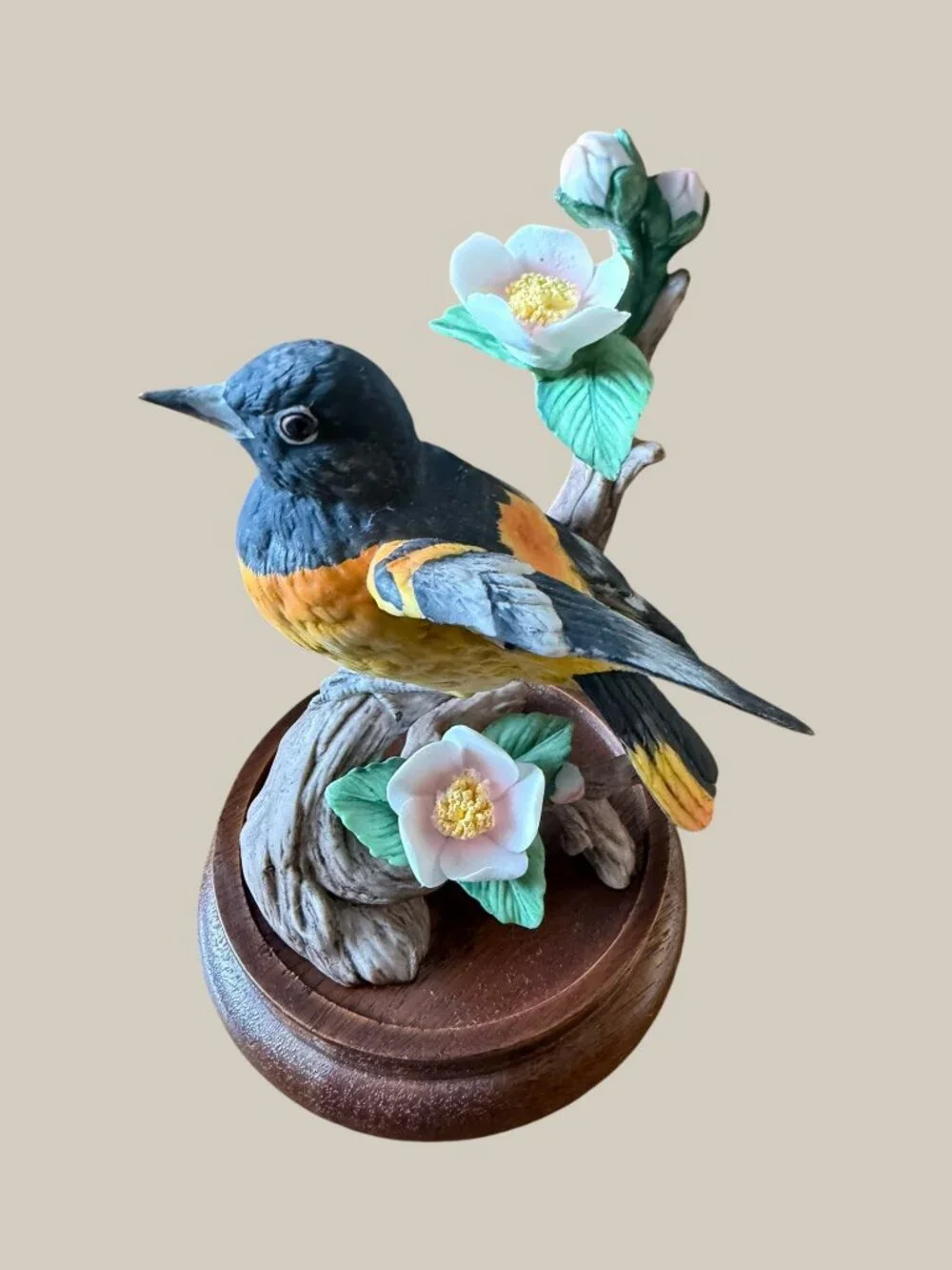 Vintage Gift World of Gorham Baltimore Oriole Bird Figurine Japan Wood Base